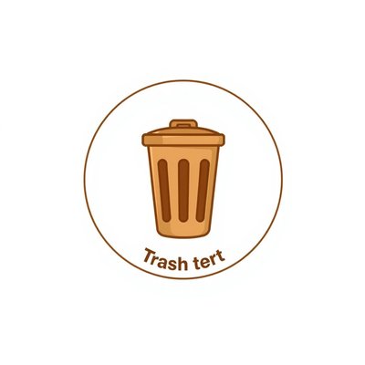 Naklejka: brązowy kosz (Do wyrzucenia)