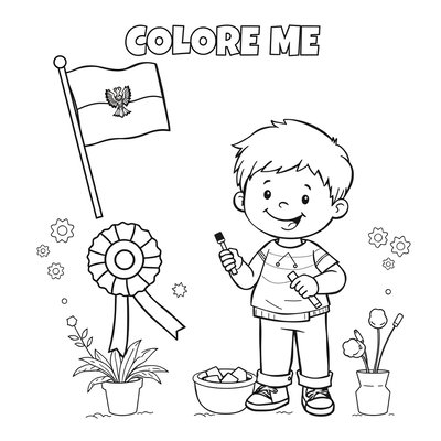 Kolorowanka — flaga i kotylion