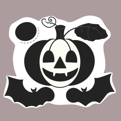 Szablony do wycięcia — twarze dyni i części nietoperza