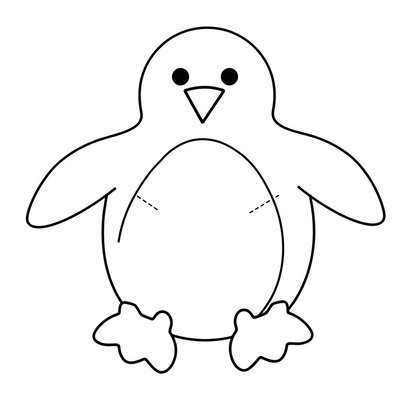 Szablony do wycięcia — elementy pingwina (arkusz A4)