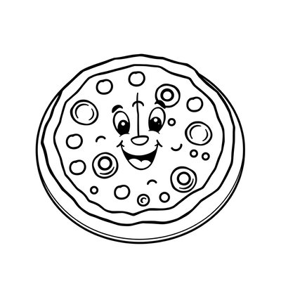 Kolorowanka: Pizza na talerzu