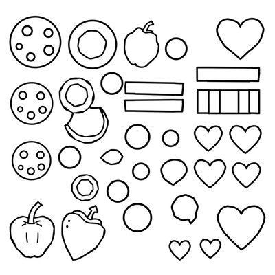 Szablon: Składniki pizzy do wycięcia