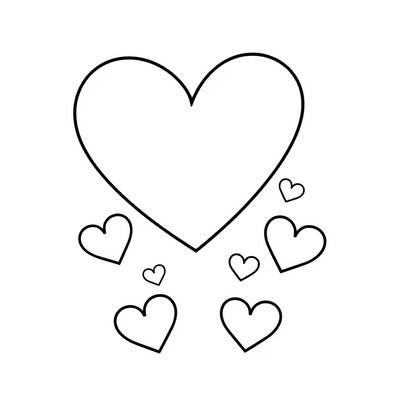 Kolorowanka — Duże serce do stemplowania