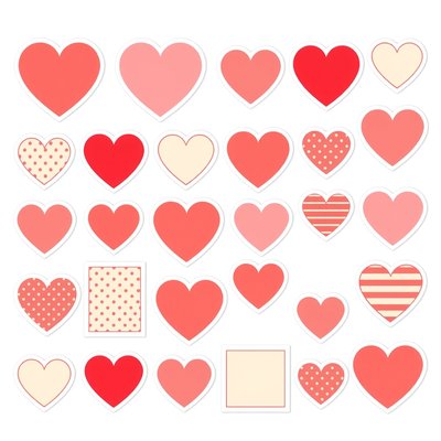 Szablon — Naklejki/pamiątkowe serduszka