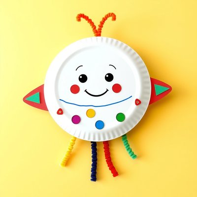 Obrazek: UFO z papierowego talerzyka