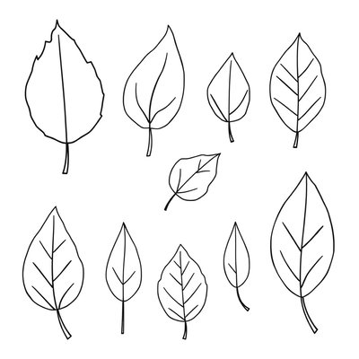 Szablony papierowych liści