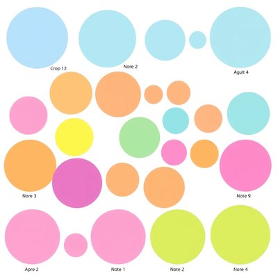 Szablon do wycięcia kolorowych kółeczek