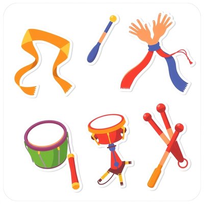 Instrumenty i chusteczki — arkusz ilustracji