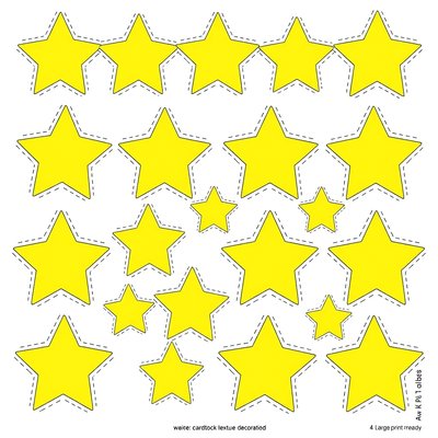 Żółte gwiazdki - szablony do wycięcia