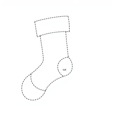 Szablon do wycięcia: papierowa skarpeta