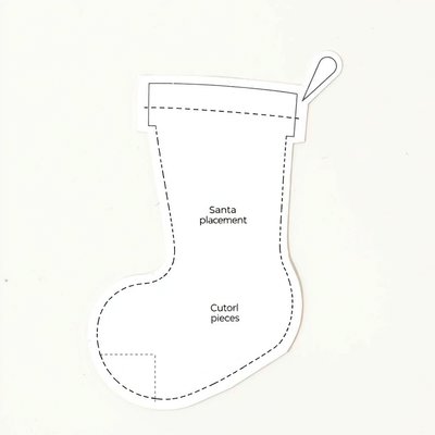 Szablon do wycięcia: papierowa skarpeta