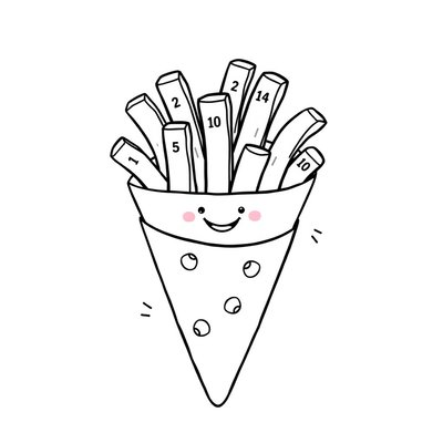 Kolorowanka: Frytki w rożku