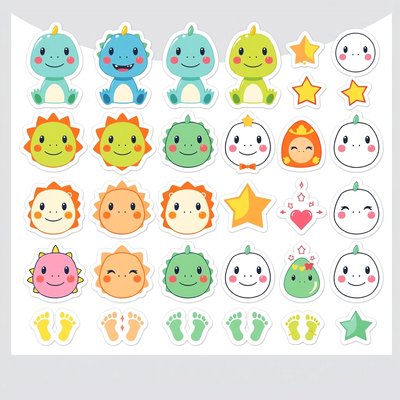 Arkusz naklejek — nagrody dinozaury