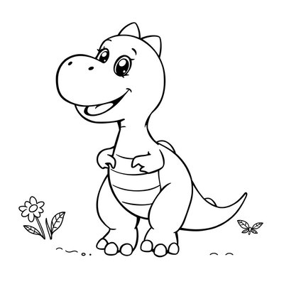 Kolorowanka: Mały dinozaur do kolorowania