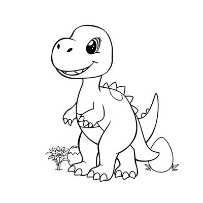 Kolorowanka: Mały dinozaur do kolorowania