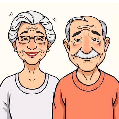 Prosty obrazek: babcia i dziadek