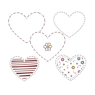 Szablon serduszka do wydruku (naklejki)