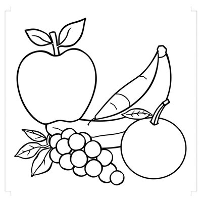 Strona do kolorowania: owoce i warzywa