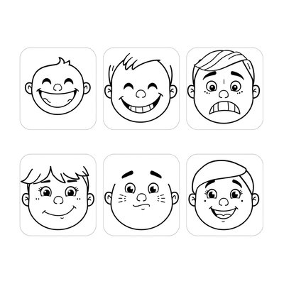 Kolorowanka — Proste twarze emocji