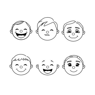Kolorowanka — Proste twarze emocji