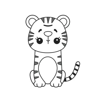Kolorowanka: mały tygrysek
