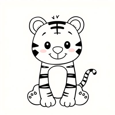 Kolorowanka: mały tygrysek