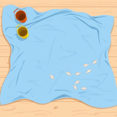 Morze — plansza z niebieskim materiałem