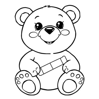 Kolorowanka: Miś z plasterkiem