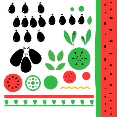 Szablon naklejek 'Ziarenka' i dekoracje