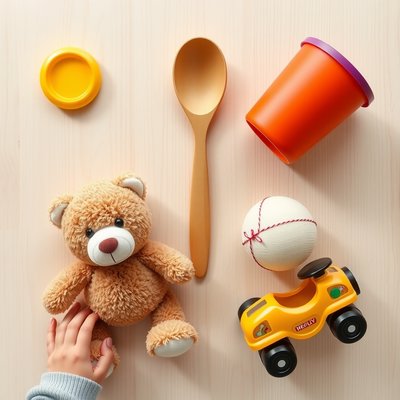 Zestaw przedmiotów do pudełka (flatlay)