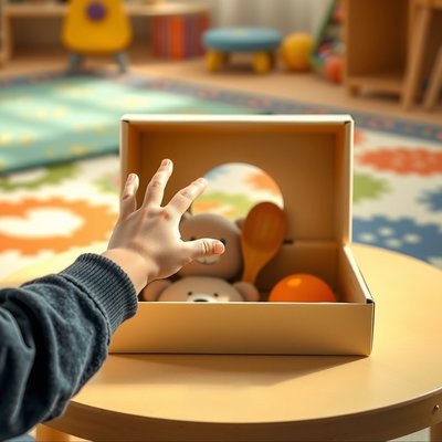 Pudełko tajemnic — ujęcie z dłonią