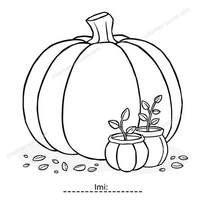 Kolorowanka: dynia i nasionka