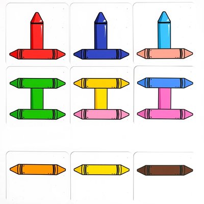 Karty kolorów — duże kredki