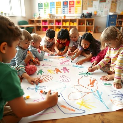 Mural kredek — wspólne malowanie