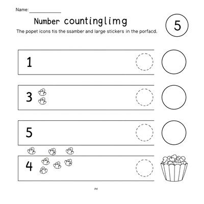 Karta do liczenia 1–5 z polami do zaznaczania
