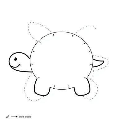 Szablony: głowa i nóżki żółwika