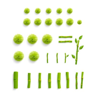Bambusy — tokeny (zielone pompony/patyczki) — grafiki