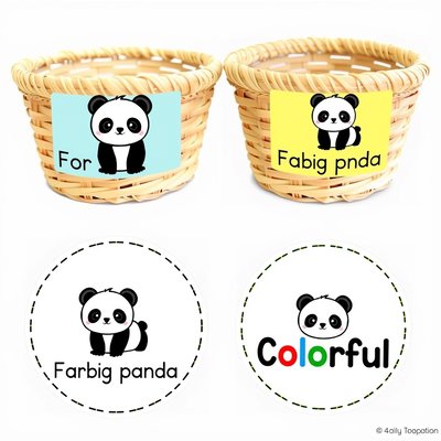 Etykiety koszyków do sortowania (duża/p​o czarno-białe/kolorowe)