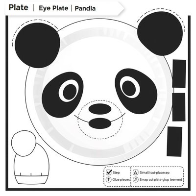 Panda — szablon do wyklejania na talerzyku