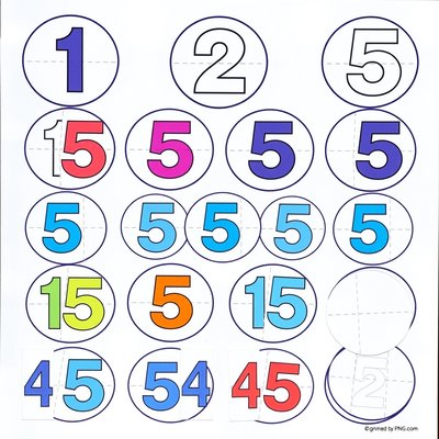 Papierowe kółka z numerami 1–5 — szablon