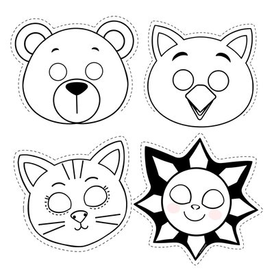 Szablony masek kartonowych