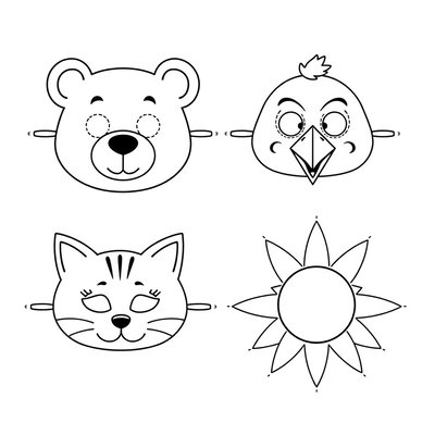 Szablony masek kartonowych