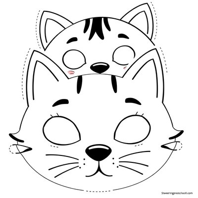 Maski: kotek i piesek — szablony do wydruku