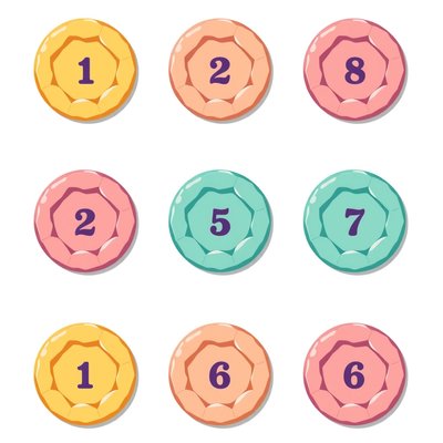 Naklejki / znaczniki 'kratery' do gry