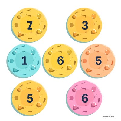 Naklejki / znaczniki 'kratery' do gry