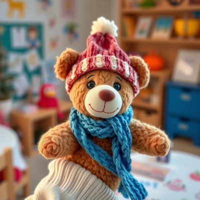 Pacynka — miś zimowy