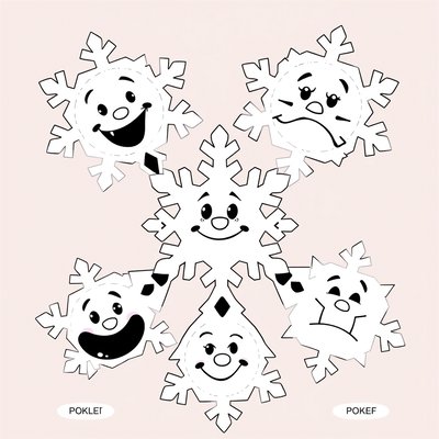 Papierowe płatki śniegu — szablony emocji