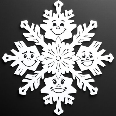 Papierowe płatki śniegu — szablony emocji