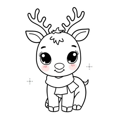 Kolorowanka — Mały renifer