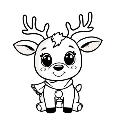Kolorowanka — Mały renifer